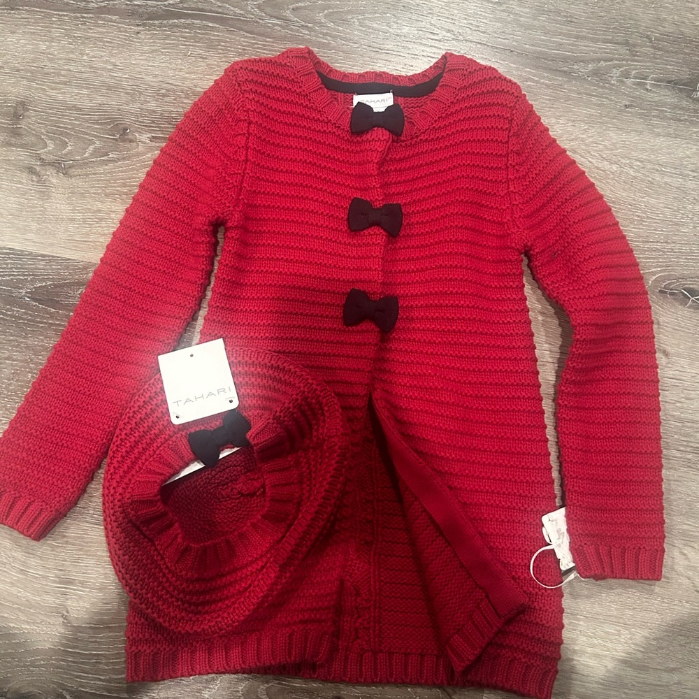 Sweater Cardigan with matching hat